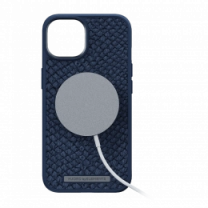 Чохол Njord Salmon Leather MagSafe Case Blue for iPhone 14 Plus (NA42SL01)