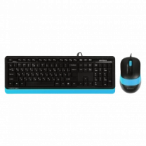 A4Tech Fstyler F1010, комплект дротовий клавіатура з мишою, USB, чорний+блакитний колір