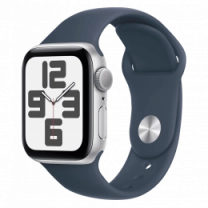 Apple Watch SE (gen 2) 2023 40mm Silver Aluminum Case with Storm Blue Sport Band S/M (MRE13) Б/У