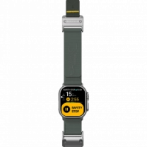 Ремінець AULUMU A11 band for Apple Watch,  Silver buckle+Orange Strap silver+misty green A11-NL-SL-OG