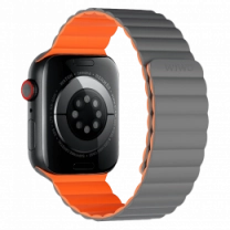 Ремінець Wiwu для Apple Watch 42/44/45/49mm Magnetic silicone watch band Gray-Orange