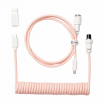Кабель USB-A/USB-C > USB-C заряджання/синхронізації Keychron, 1.36м, Type-C, Coiled Aviator, рожевий