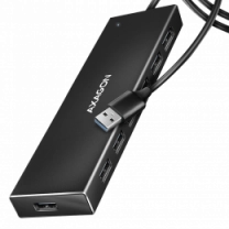 Хаб AXAGON HUE-F7A SuperSpeed USB-A FLAT hub, 1м USB-A , Чорний