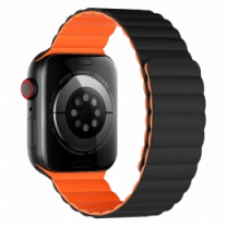 Ремешок Wiwu для Apple Watch 38/40/41mm Magnetic silicone watch band Black-Orange