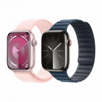 Apple Watch Series 9 45mm Pink Aluminum Case with Light Pink Sport Band M/L (MR9H3)
