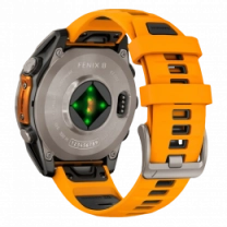 Спортивний годинник Garmin Fenix 8 51mm AMOLED Sapphire Titanium w. Spark Orange/Graphite Silicone Band (010-02905-10/11) UA