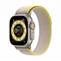 Смарт-годинник Apple Watch Ultra 49mm Titanium Case with Yellow/Beige Trail Loop - S/M (MNHK3)