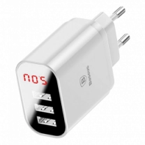 Адаптер Baseus Mirror Travel Charger 3USB 3.4A White (CCALL-BH02)