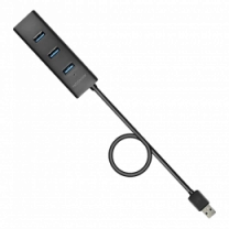 Хаб AXAGON HUE-S2BL USB3.0 CHARGING hub, 1.2м кабель, MicroUSB зарядка, Чорний