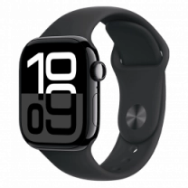 Apple Watch Series 10 42mm Jet Black Aluminum Case with Black Sport Band S/M (MWWE3) Б/У