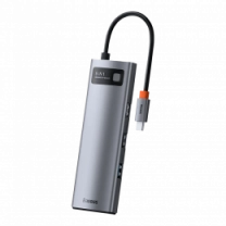 Хаб Baseus Multifunctional Metal Gleam 8- in-1 Type-C (Gray) (CAHUB-CV0G)