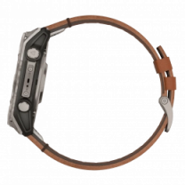 Спортивний годинник Garmin Fenix 8 51mm AMOLED Sapphire Carbon grey DLC w. Chestnut Leather Band (010-02905-40)