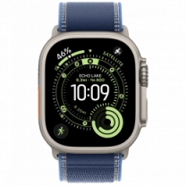 Apple Watch Ultra 3 GPS + Cellular 49mm Natural Titanium Case with Blue/Bright Blue Trail Loop - M/L (MEWU4)