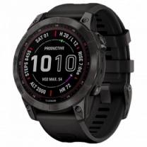 Смарт-часы Garmin Fenix ​​7 Sapphire Solar Black DLC Titanium with Black Band (010-02540-34/35/47)