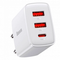 Адаптер Baseus Compact Quick Charger 2U+C 30W EU White (CCXJ-E02)