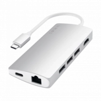 Satechi Type-C Multi-Port Adapter 4K with Ethernet V2 Silver (ST-TCMA2S)