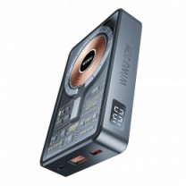 Зовнішній акумулятор Wiwu JC-21 Transparent Wireless Power Bank 10000 mAh, Space grey