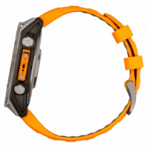 Спортивний годинник Garmin Fenix 8 47mm AMOLED Sapphire Titanium w. Spark Orange/Graphite Silicone Band (010-02904-10/11) UA