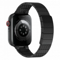 Ремінець Wiwu для Apple Watch 42/44/45/49mm Carbon Fiber pattern magnetic watch band Black