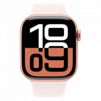 Apple Watch Series 10 46mm Rose Gold Aluminum Case with Light Blush Sport Band - M/L (MWWU3)