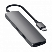 Xaб Satechi Aluminum Type-C Slim Multi-Port Adapter 4K Space Gray (ST-CMAM)