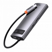 Хаб Baseus Multifunctional Metal Gleam 6- in-1 Type-C (Gray) (CAHUB-CW0G)