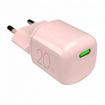 Мережевий зарядний пристрій Puro wall charger GaN 1 USB-C, 20W Rose PUFCMTCUSBC20WGROSE