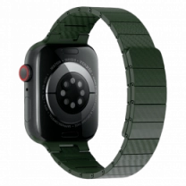 Ремешок Wiwu для Apple Watch 38/40/41mm Carbon Fiber pattern magnetic watch band Green