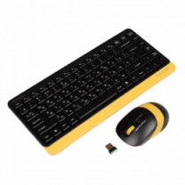 A4Tech Fstyler FG1110, комплект беспроводной клавиатура с мышью, черный+желтый цвет