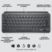 Комплект (Клавиатура + Мышь) LOGITECH MX Keys Mini Combo for Business-GRAPHITE-US (920-011061)