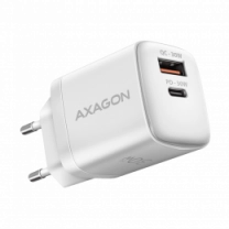 Сетевое зарядное устройство AXAGON ACU-PQ30W, QC3.0,4.0/AFC/FCP/PPS/Apple + PD type-C, 30W, Белый