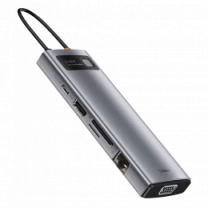 Хаб Baseus Multifunctional Metal Gleam 9- in-1 Type-C (Gray) (CAHUB-CU0G)