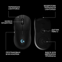LOGITECH G PRO 2 LIGHTSPEED Wireless Gaming Mouse - BLACK (910-007295)