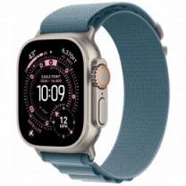Apple Watch Ultra 3 GPS + Cellular 49mm Natural Titanium Case with Light Blue Alpine Loop - Large (MEWP4)