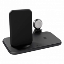 Зарядна станцiя Zens Stand + Watch 4 in 1 Aluminium Wireless Charger Black with 45W USB-C PD Charger (ZEDC15B/00)