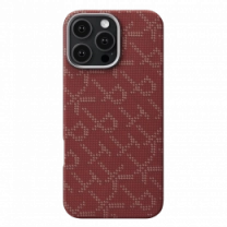 Чехол Pitaka Tactile Woven Monogram Red/Gold for iPhone 16 Pro Max (KI1602PTKP)