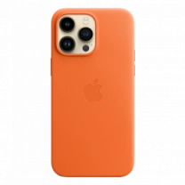 Чохол шкіряний iPhone 14 Pro Max Leather Case with MagSafe Orange (MPPR3)