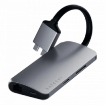 Satechi Aluminum Type-C Dual Multimedia Adapter Space Gray (ST-TCDMMAM)
