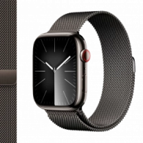 Apple Watch Series 9 41mm GPS + Cellular Graphite Stainless Steel Case with Graphite Milanese Loop (MRJA3)