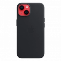 Чехол кожаный iPhone 14 Leather Case with MagSafe Midnight (MPP43)
