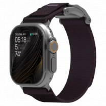 Ремінець AULUMU A11 band for Apple Watch,  Silver buckle+Might Purple Strap silver+black A11-NL-SL-PL