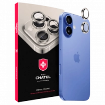 Линза на камеру +NEU Chatel Metal Frame Lens Protector Glass for iPhone 16/16 Plus Black