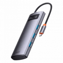 Хаб Baseus Metal Gleam Series 4-in-1 (4xUSB3.0) (gray)(WKWG070013)