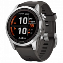 Garmin Fenix 7S Pro Solar Silver w. Graphite Band (010-02776-00/01)