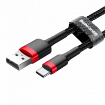 Кабель USB Type-C Baseus Cafule Cable USB For Type-C 3A 1M Red+Black (CATKLF-B91)