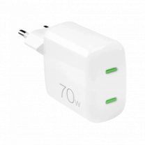 Адаптер Puro GaN Wall Charger with 2 USB-C ports, 70W, white PUFCMTCUSBCC70WGWHI