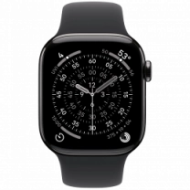 Apple Watch Series 11 GPS + Cellular 46mm Slate Titanium Case with Black Sport Band - S/M (MFD14)