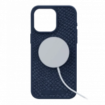 Чехол Njord Salmon Leather MagSafe Case Petrol Blue для iPhone 15 Pro Max (NA54SL01)