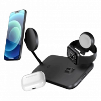 Зарядна станція Zens Magnetic+Watch Aluminium Black 30W USB-C PD (ZEDC18B/00)