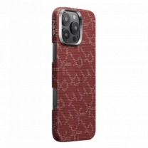 Чехол Pitaka Tactile Woven Monogram Red/Gold for iPhone 16 Pro Max (KI1602PTKP)